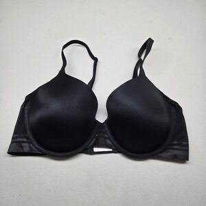 Ambrielle Women Bra 36C Black No Show Mesh Everyday Full Coverage T Shirt